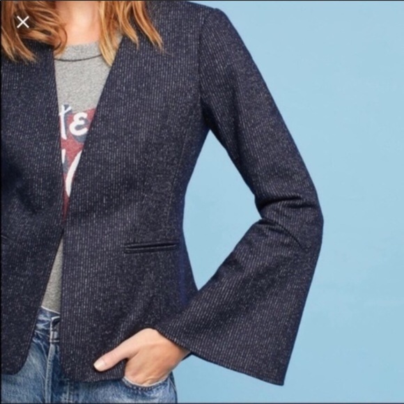 Anthropologie Jackets & Blazers - Anthro Cartonnier Bell Sleeve Blazer Pinstripe 4